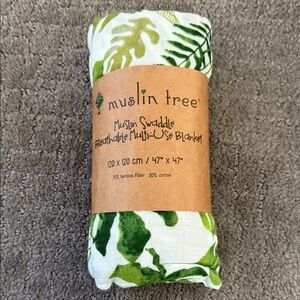 Green Leaf Swaddle Blanket